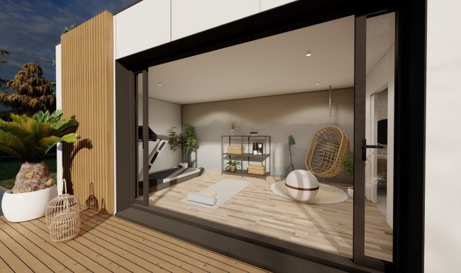 Homybox - espaces modulaires - espaces détente - pool house - vue sur l'intérieur